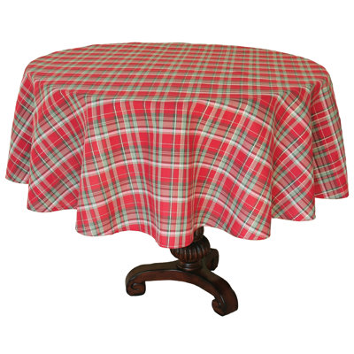 Nappe de noël ronde tartane fêtes