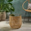 Table d'appoint en rotin avec plateau en verre trempé-1468947837