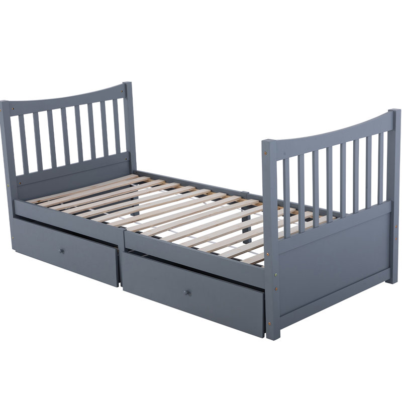 Mcclendon Standard with Storage Included, Navy Blue