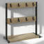 Porte-arbre industriel avec base de rangement et support à 16 tasses pour la cuisine, le café et la maison