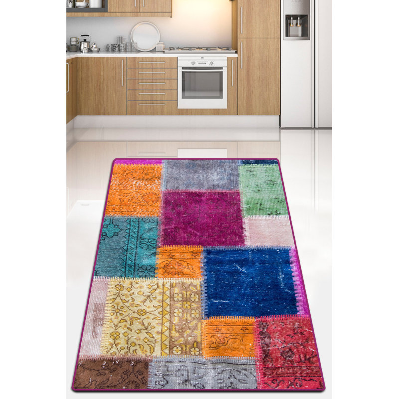 Premium Non-Slip Area Rug, 4.9 x 7.9 Feet, 100% Polyester, 0.4 in Pile Height | Antibacterial, Machine Washable, Easy Care | Perfect for Living Room, Bedroom & Office, Soft and Durable Design