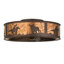 Cowboy And Steer Flush Mount Ceiling Fan