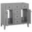 Meuble-lavabo 36 po sans lavabo, base d'armoire seulement, deux armoires et cinq tiroirs, structure en bois massif-1256062526