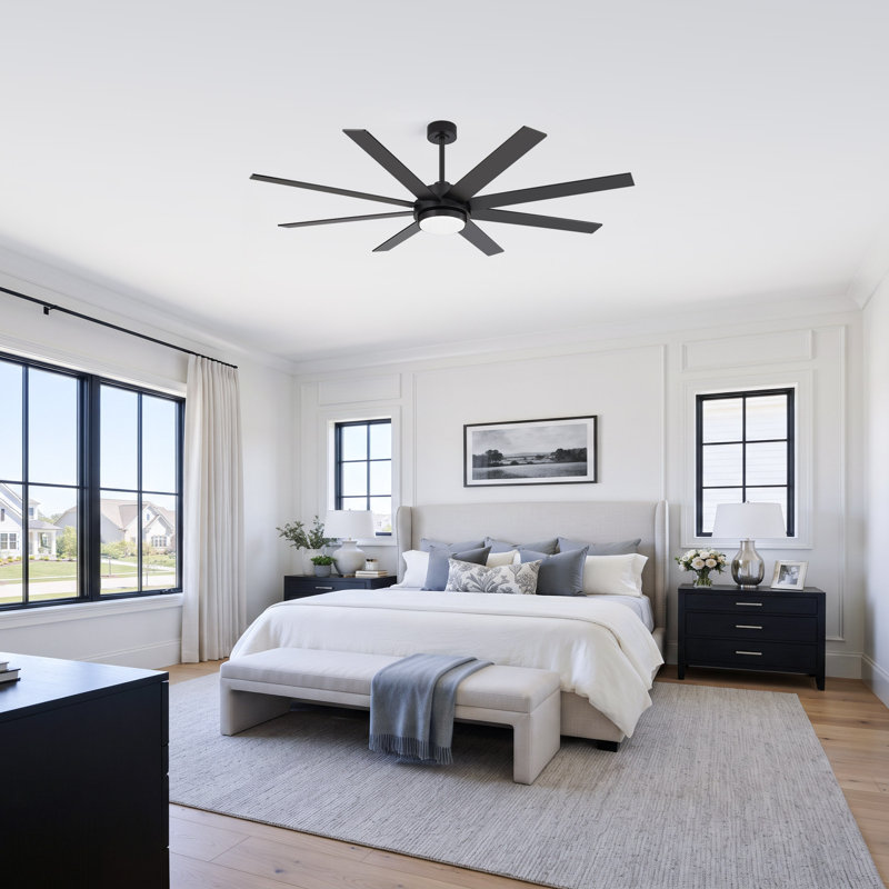 72" Smart Dimmable LED Ceiling Fan with Remote and APP Control, Double-Sided Wood Blades,3 Colors LED Light, 6 Speeds Reversible DC Motor, Timer, 6''/12'' Downrods