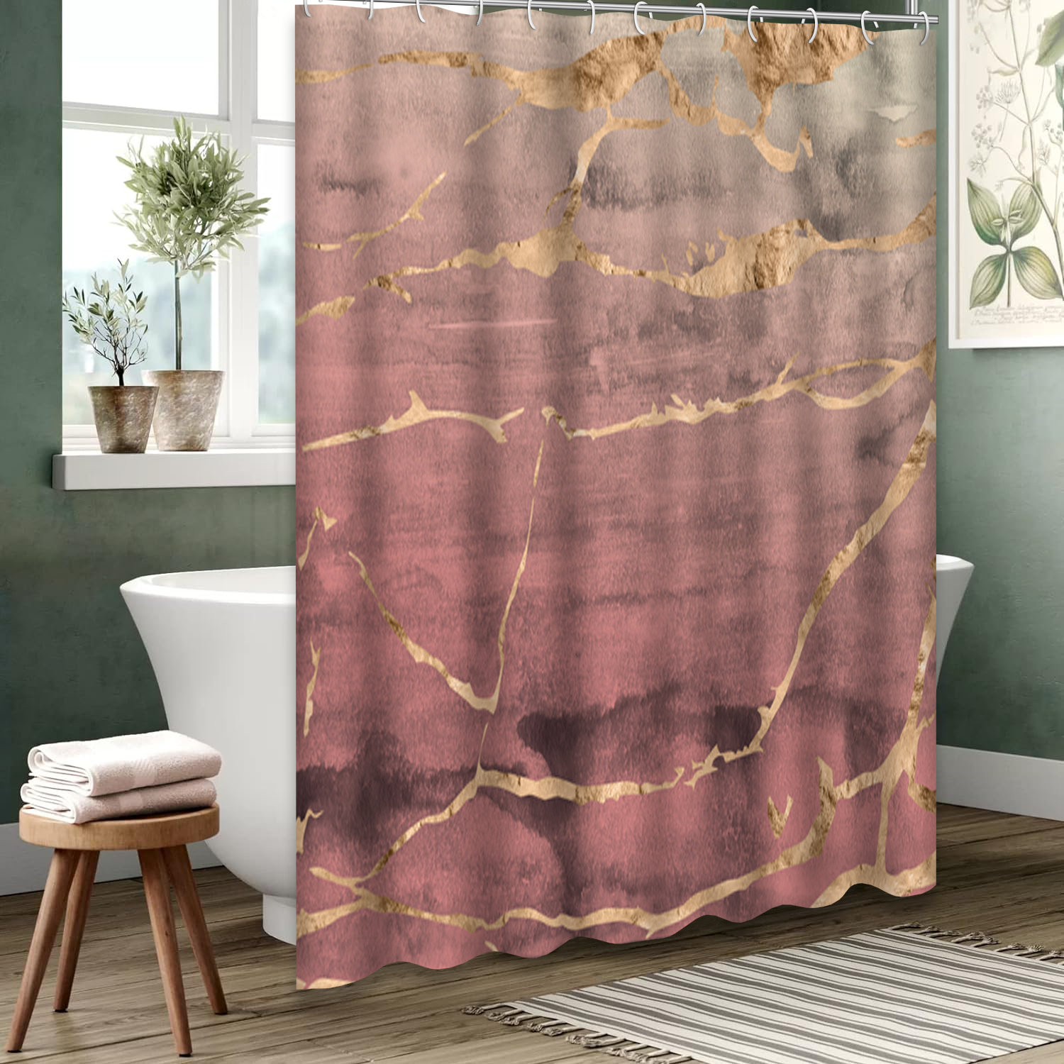 Rose Gold Shower Curtain