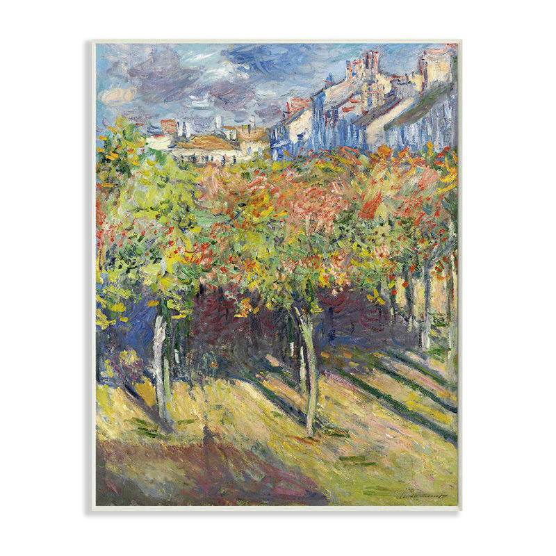 « city verger green blue classic monet » par claude monet-reproduction d’art, H 15 po x l 10 po x P 0,5 po, Plaque murale