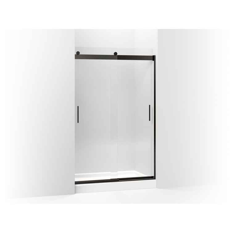 Levity 47.63" x 74" Double Sliding Shower Door with Blade Handles with CleanCoat® Technology