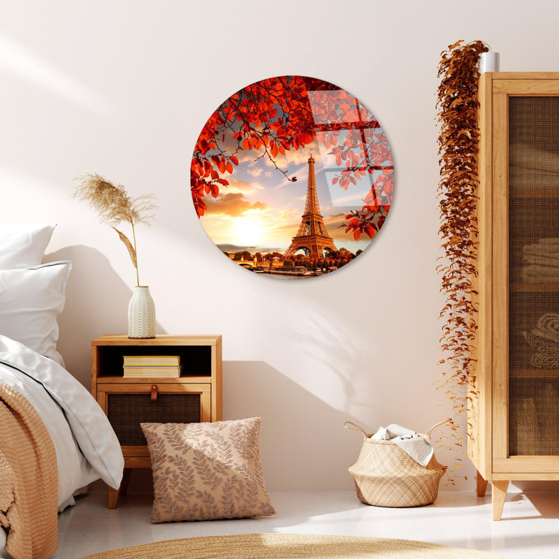 Stunning Decorative Tempered Glass Painting, 23.6 in Diameter | 100% Shatter-Resistant Tempered Glass, 0.16 in Thick | High-Resolution UV Print with Vibrant Colors, Easy to Clean | Perfect Wall Art for Home & Office