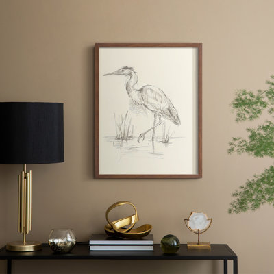«Waterbird S Carnets de croquis II», reproduction encadrée - bois massif