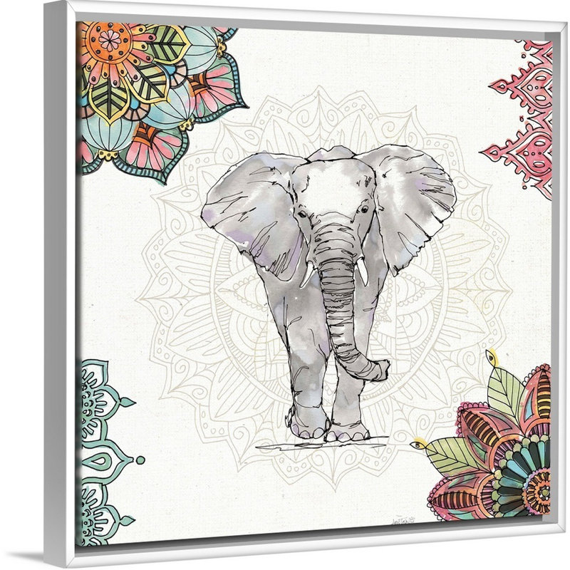 Reproduction d'art sur toile, Toile avec cadre blanc, H 26 po x l 26 po x P 2 po