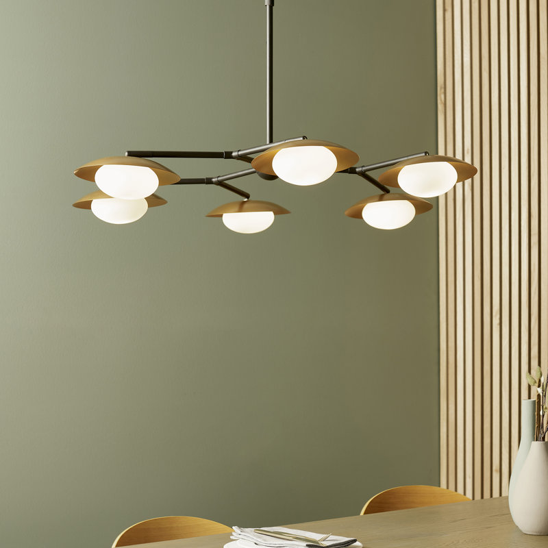 Modern 6-Light Gold/Bronze Chandelier