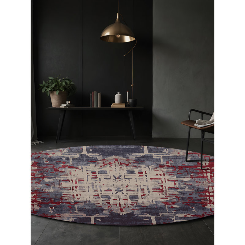 Tapis brun lavable à la machine, Rond 7 pi