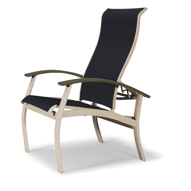 Chaise de patio Askar, Beachwood, Désert texturé, Noir 5D Sunbrella®