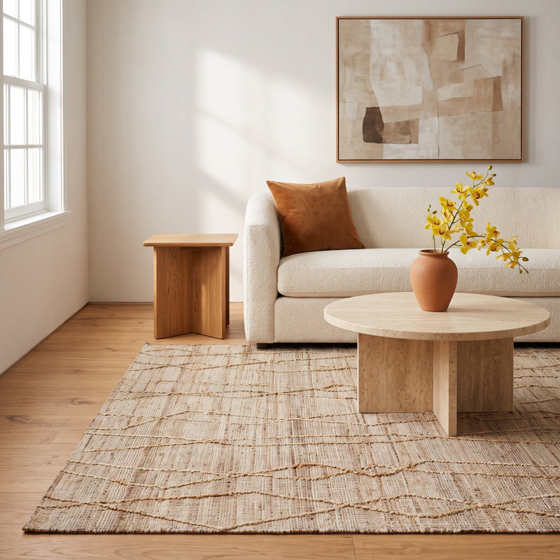 Ada Handmade Flatweave Jute/Wool Blend Indoor Area Rug, Rectangle 7'9" x 9'9"