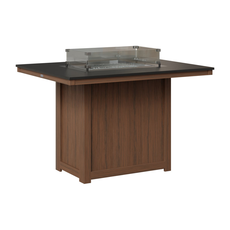 Foyer de table berlinois Donoma, H 36 po x l 41 po x P 54 po, Plateau martelé noir avec base en noyer brésilie