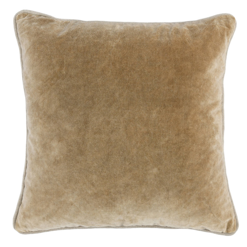 Housse et insert en velours Goodall, Carré 18 po, Brun blé