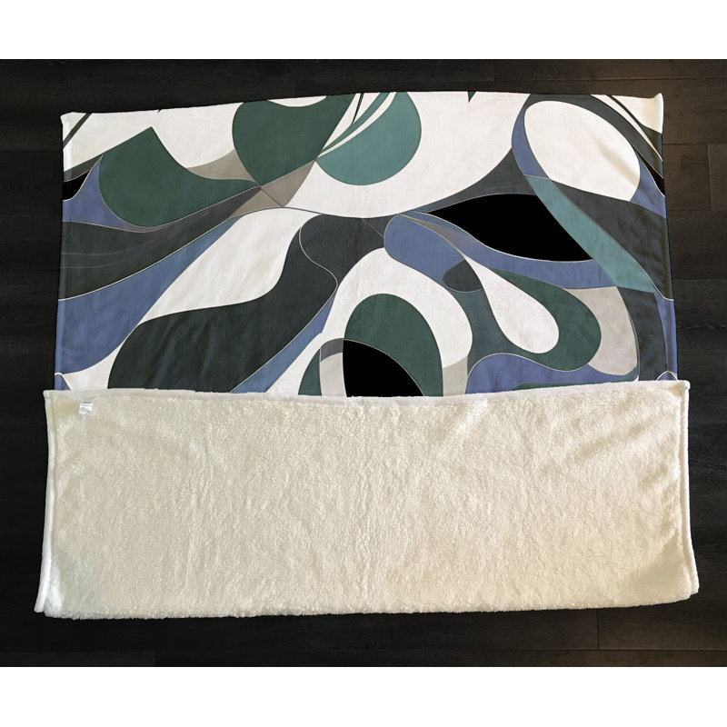 Throw Blanket, 68" W x 80" L, Marble/Abstract, Blue/Green/Gray