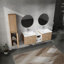 Meuble-lavabo mural élégant avec rangement abondant et lavabo élégant-1877248478
