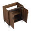 Meuble-lavabo brun 30 po, 2 portes, bois d'ingénierie, insonorisation, intérieur de conception américaine facile d'entretien
