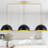  3-Light Black and Gold Dome Pendant Lights Kitchen Island, Kitchen Pendant Lighting Over Island, Adjustable Height Hanging Light Fixture for Farmhouse Dining Room Kitchen Cafe, E26 Base-2059713408