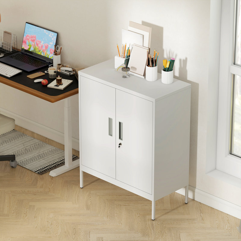 80cm Wide Steel File Cabinet, White