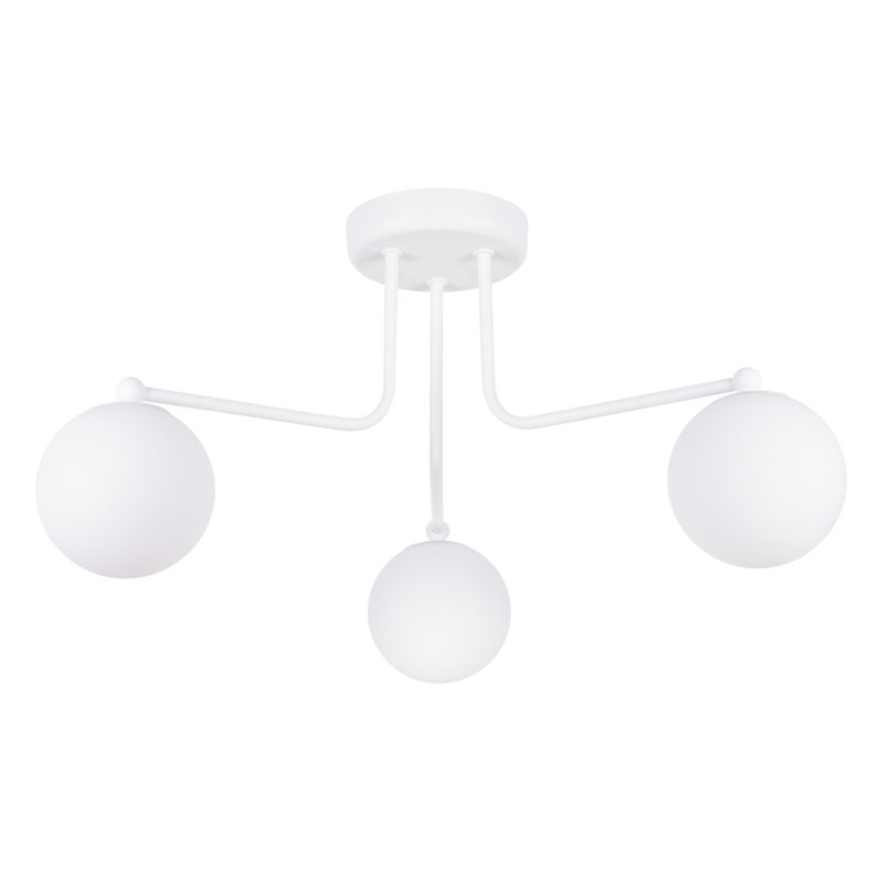 Chandelier, White, 29cm H x 62cm W x 62cm D, 3 Lights