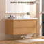 Ensemble de meuble-lavabo flottant 48 po avec plateau en marbre et lavabo simple encastré, texture rotin 48 po