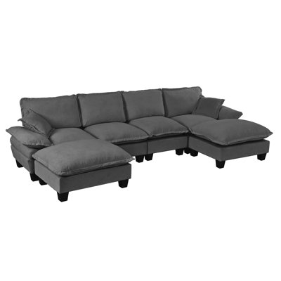 Sailboat-Inspired Modular Cloud Couch with Removable Ottomans