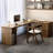 Solid wood L-shaped desk with Bookcase-1629130706-1629130710