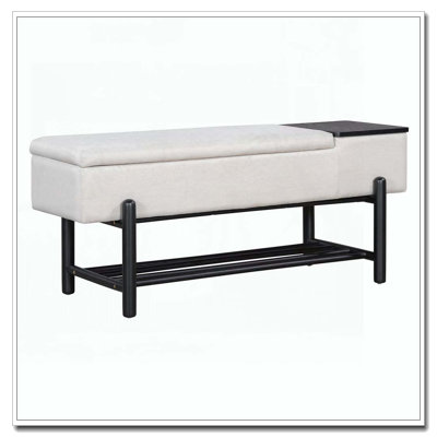 Upholstered Storage Bench with Hidden Compartment, Modern Entryway Bench for Living Room, Entryway, and Hallways by Latitude Run