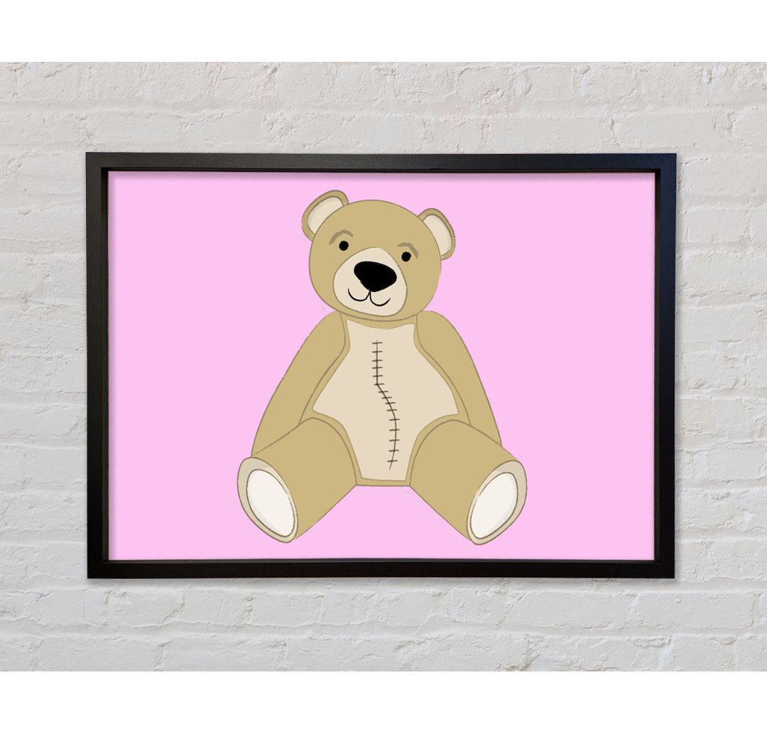 Stitched Up Teddy Pink - Einzelner Bilderrahmen Kunstdrucke auf Leinwand