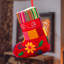 Chaussette de Noël fleurs faites à la main