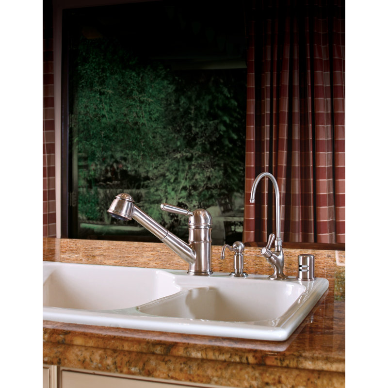 1983 Pull Out Single Handle Kitchen Faucet, Polished Chrome