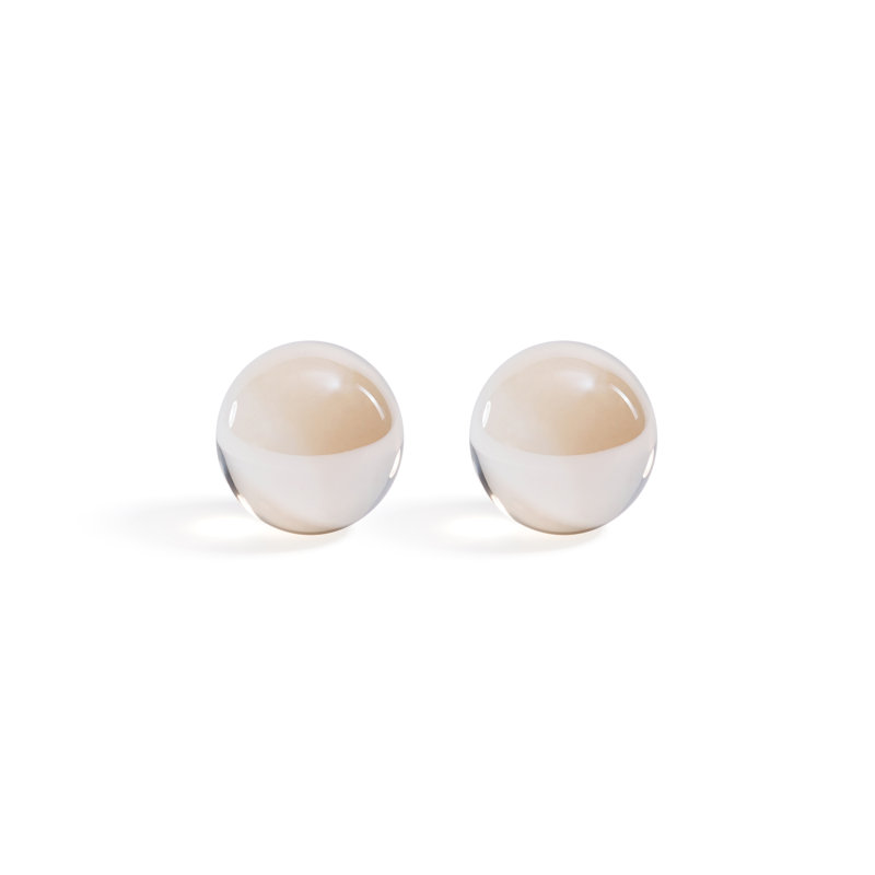 Boules décoratives en cristal, ensemble de 2, H 2,75 po x l 2,75 po x P 2,75 po, Ambre, 2