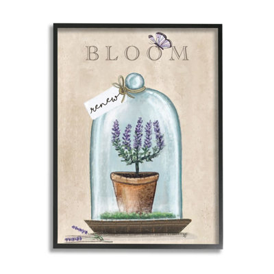 " Bloom And Renew Text Purple Lavender Cloche " by Elizabeth Tyndall