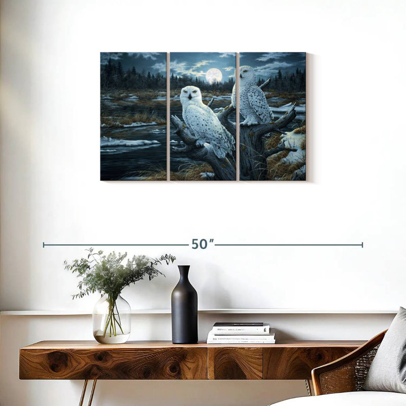 Brampt Two Snowy Owls, 20" H x 33" W