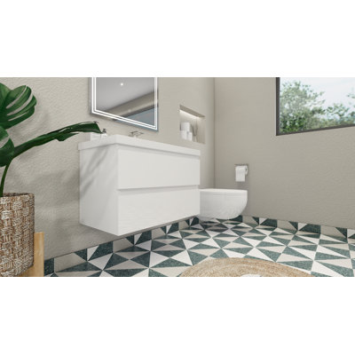 Berroa 35.5'' Single Bathroom Vanity with Plastic Top