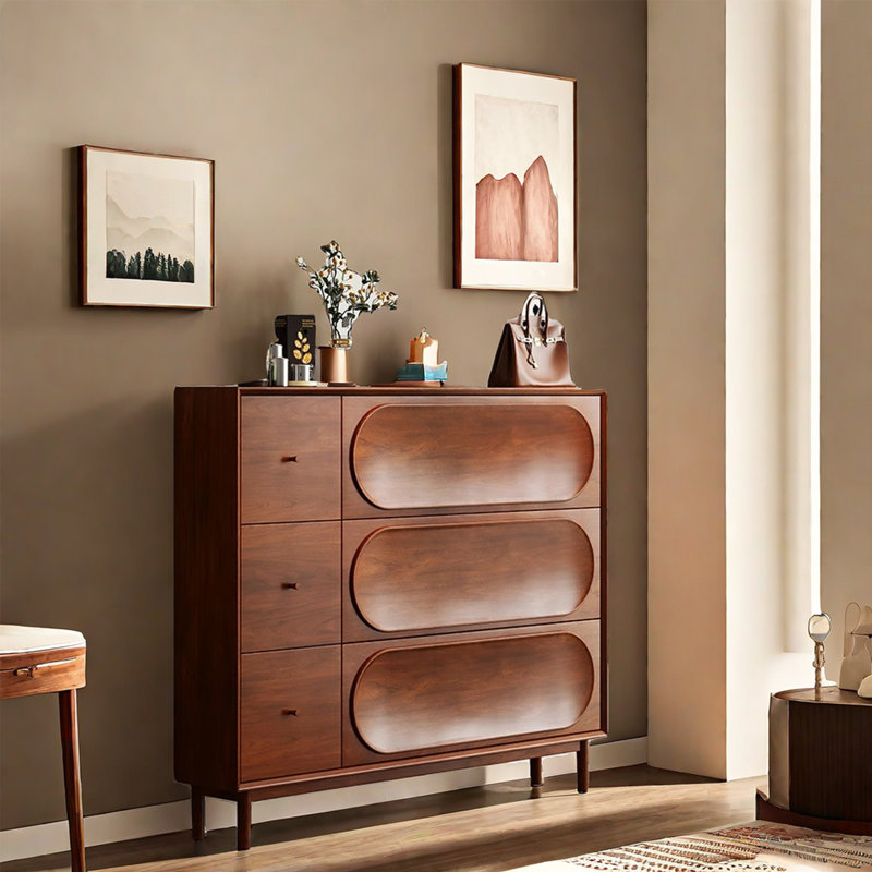 Vintage Style Tilting Shoe Storage Cabinet 18 Pair Shoe Storage Cabinet, 47.24" H x 55.12" W x 9.45" D, Brown