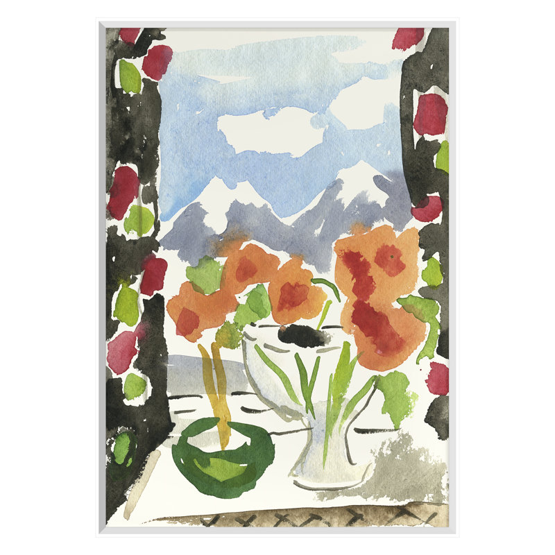 Traveling Begonias Print by Dana Gibson, 28" H x 19" W, White