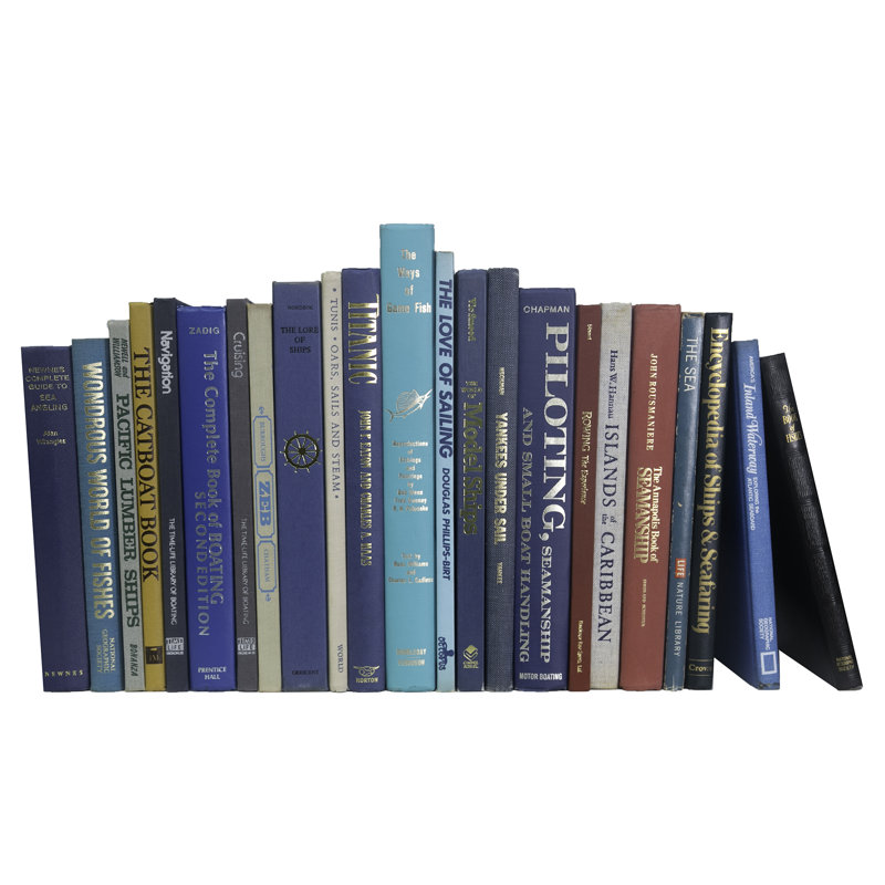 Livres décoratifs - Nautique rétro surdimensionné - Livres au pied