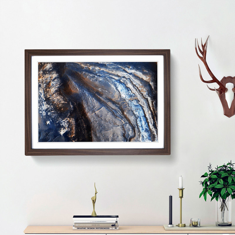 Out of Space Vol.30 in Abstract - Picture Frame Graphic Art Print, 62cm H x 87cm W x 2cm D, Walnut Framed