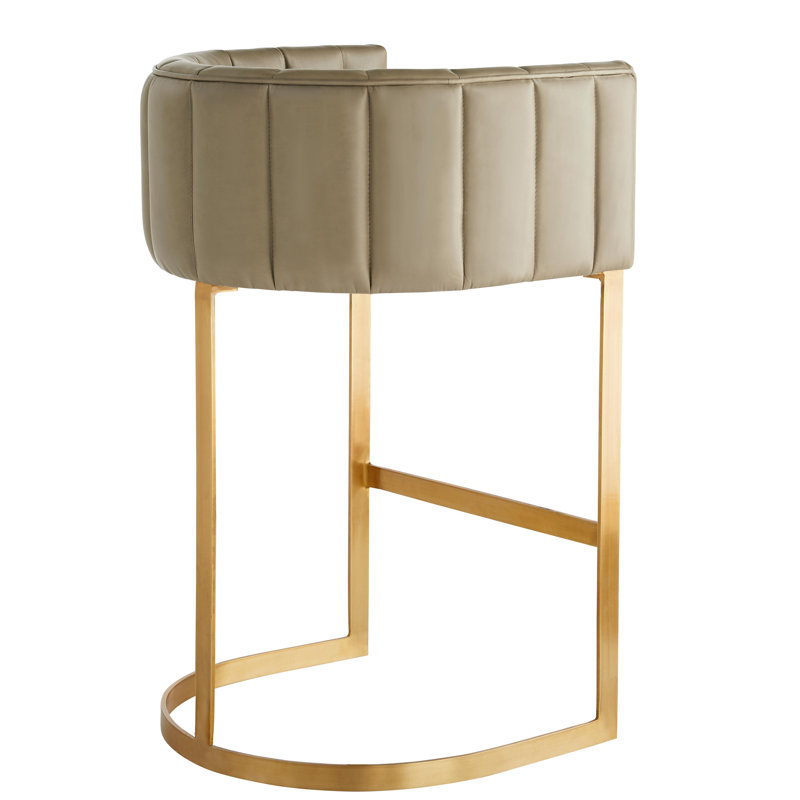 Morel Leather Antique Brass Modern Bar Stool 21"x38"