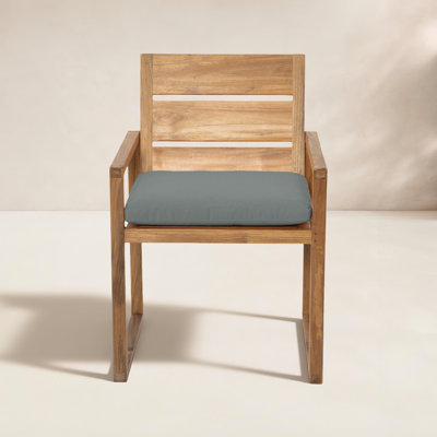 Uvita Teak Patio Dining Armchair with Cushion