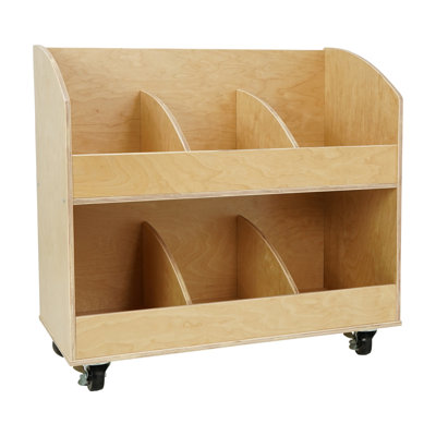 Birch 6-Compartment Mobile Book Cart