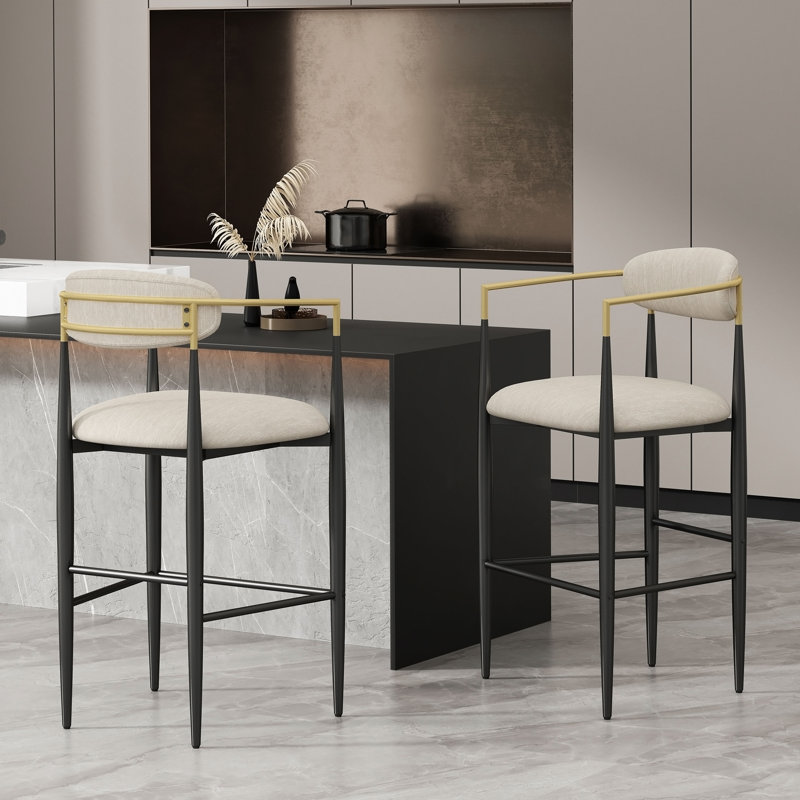 Tabouret de bar (ensemble de 2), Beige/Black, Does Not Apply