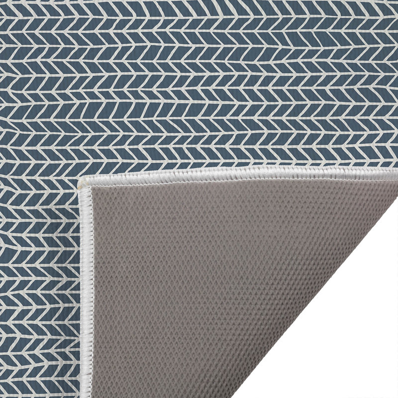 Paillasson Chevron, Bleu, L 21 po x L 34 po