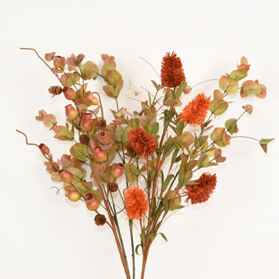 Arrangement floral de campagne de l'Action de grâce artificielle pour le remplissage de vase, verdure, eucalyptus, callistemon, grenade, branche de fleur, brindille avec longue tige pour la maison, fête de mariage, centre de table, décoration