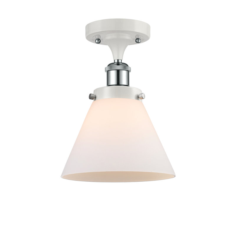 Owego Glass Semi Flush Mount, White, No Bulb Included