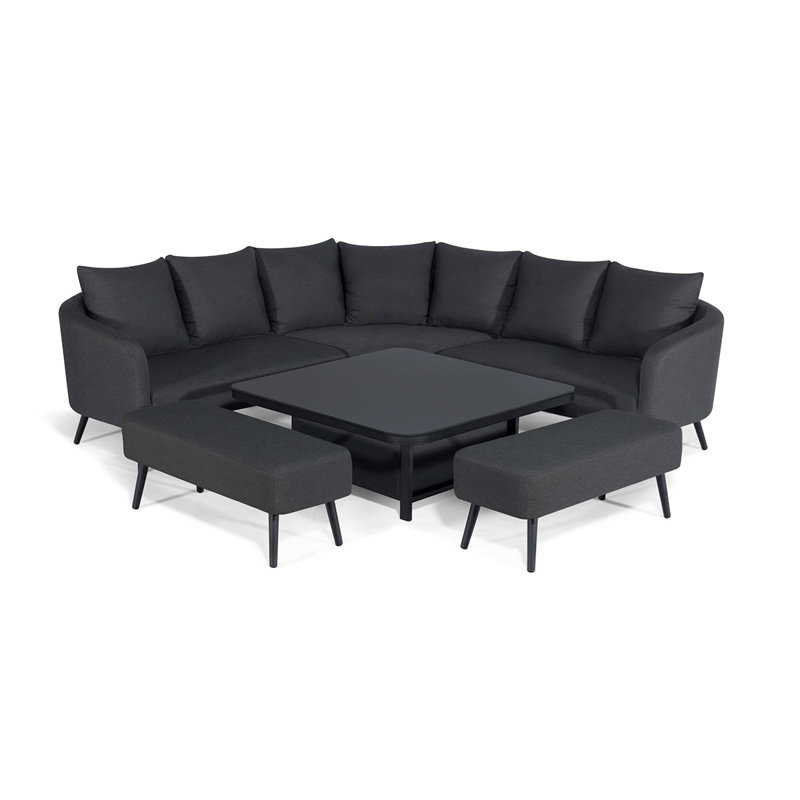 Sladkowski Corner Group - with Rising Table, Black, Black, Charcoal/Black