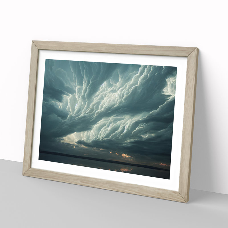 Splendorous Clouds - Framed Print, 46cm H x 64cm W x 2cm D, Oak